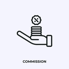 Poster - commission icon vector. Linear style sign for mobile concept and web design. commission symbol illustration. Pixel vector graphics - Vector.

