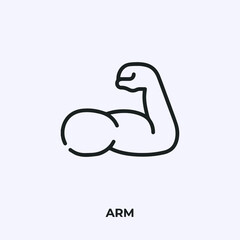Poster - arm icon vector. Linear style sign for mobile concept and web design. arm symbol illustration. Pixel vector graphics - Vector.
