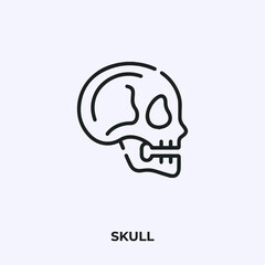 Poster - skull icon vector. Linear style sign for mobile concept and web design. skull symbol illustration. Pixel vector graphics - Vector.
