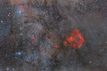 Wall Mural - space nebula in the constellation cassiopeia. photo of real space. blue stars, cosmic clouds.