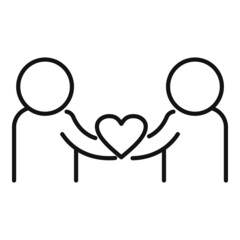 Poster - trust love icon outline vector. partnership shake