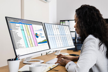 Poster - Business Data Analyst Working With Spreadsheet