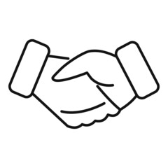 Poster - trust handshake icon outline vector. hand deal