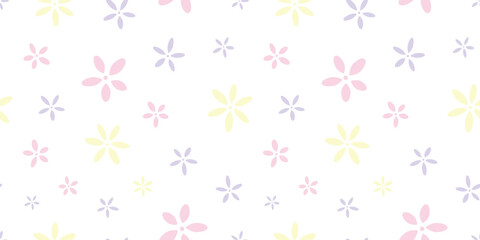 Poster - Cute floral repeat pattern background, seamless wallpaper