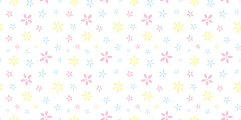 Poster - Cute floral repeat pattern background, seamless wallpaper