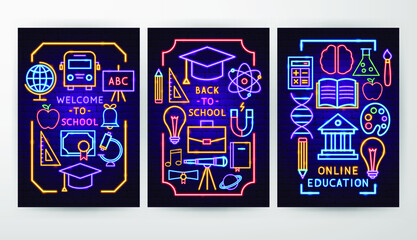 Sticker - Back to School Flyer Concepts. Vector Illustration of Education Promotion.