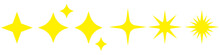Set Of Original Vector Stars, Shiny Flare Icon. Yellow Stars. Set Of Stars. Vector Illustration EPS 10