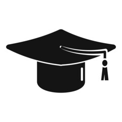 Poster - Diploma graduation hat icon simple vector. College school