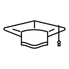 Poster - Graduation hat icon outline vector. College diploma