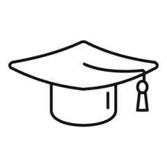 Sticker - College graduation hat icon outline vector. School diploma