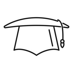 Poster - University graduation hat icon outline vector. College diploma