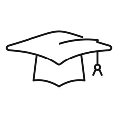 Poster - Student graduation hat icon outline vector. School graduate