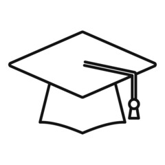 Poster - Study graduation hat icon outline vector. College diploma