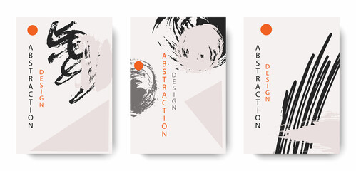 Aufkleber - Creative art postcards with hand-drawn details.Design for banners,postcards,wall art