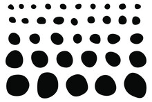 Set of Imperfect Doodle Circle Shapes. Black silhouettes of imperfect circles.