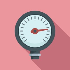 Wall Mural - Manometer pipeline icon flat vector. Gas pressure