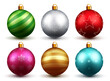 © ZeinousGDS - Christmas balls vector set design. Colorful 3d realistic christmas ball with xmas print and patterns isolated in white background for holiday ornament decoration. Vector illustration.