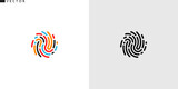 Fototapeta Tulipany - Fingerprint icon. Creative design. Colorful and black fingerprint