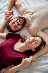 Sticker - couple love bedroom bed lying romance happy relationship valentine day together man woman