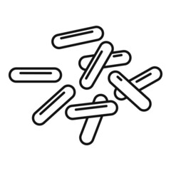 Sticker - Probiotic germ icon flat vector. Good bacterium