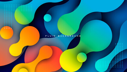 Wall Mural - Blue and orange gradient dynamic fluid background
