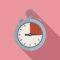 Poster - stopwatch icon flat vector. stop clock