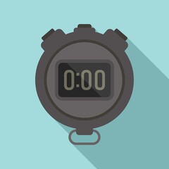 Poster - Stopwatch time icon flat vector. Timer clock