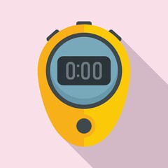 Wall Mural - Quick stopwatch icon flat vector. Stop watch