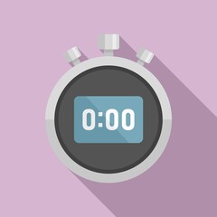 Poster - Stopwatch arrow icon flat vector. Stop clock