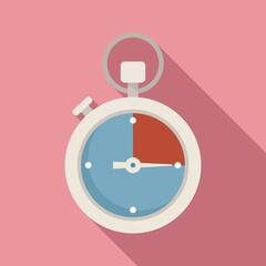 Poster - Stopwatch interval icon flat vector. Stop clock