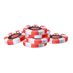 Sticker - Casino game chips icon cartoon vector. Poker chip