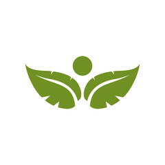 Poster - Green leaf community people logo design