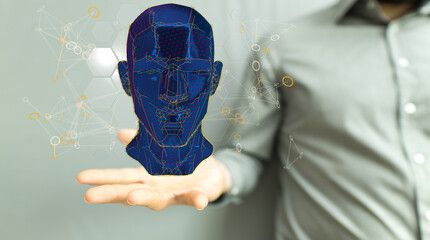 Poster - Human head with network plexus structure