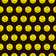 simple vector flat art multicolor endless pattern of hand drawn round yellow smiley face. seamless pattern of cartoon emoticon smile