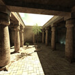 3d-illustration of ancient fantasy temple catacombs background