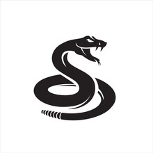 Isolated Silhouette Rattlesnake Logo Icon Vector