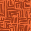© Appolinaria - Abstract Hand Drawn Terracotta Maze Vector Seamless Pattern