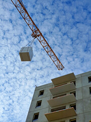 a construction site with crane