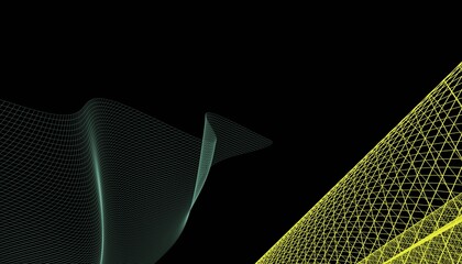 Poster - Abstract 3d mesh wave background. Futuristic technology style. Elegant background for business presentations.