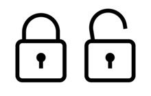 Lock Icon . Padlock Icon . Line Icon . Vector Illustration