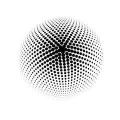 Poster - white 3d vector halftone sphere. halftone design elements. vector illustration.