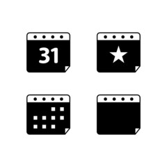 Poster - Black calendar icon design collection