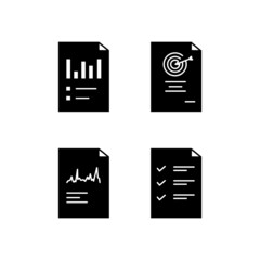 Poster - Black document business icon design collection