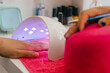 UV lamp with light to dry nails with gel polish.