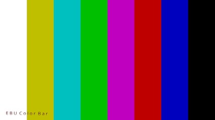 A signal background of a EBU Color bar testing.