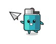 © heriyusuf - lighter cartoon character throwing paper airplane