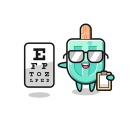 Sticker - Illustration of popsicles mascot as an ophthalmology