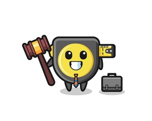 Canvas Print - Illustration of tape measure mascot as a lawyer