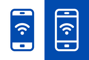 Leinwandbilder - Phone with wifi connection icon. Technology concept