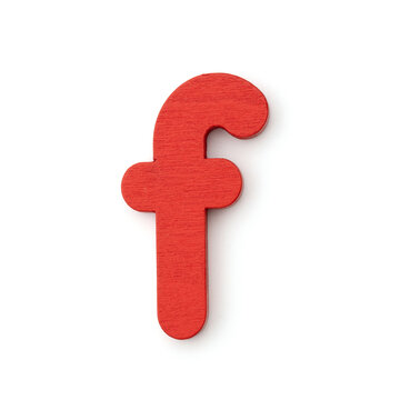 colorful wood f letters isolated on white